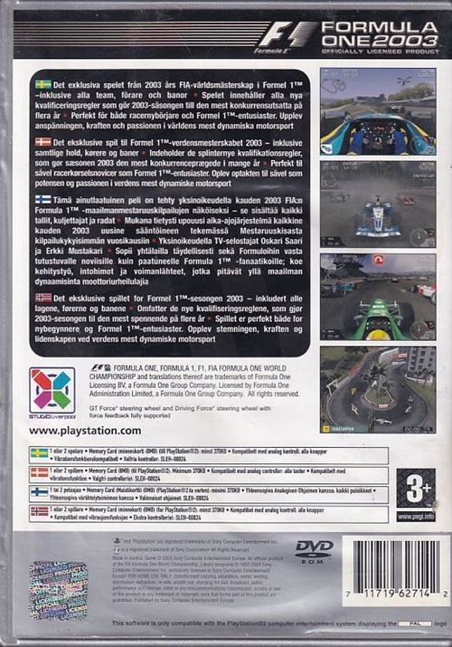 Formula One 2003 Platinum - PS2 (B Grade) (Genbrug)